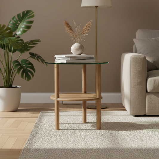 Bijzettafel Cleo | Bruin Eikenhout