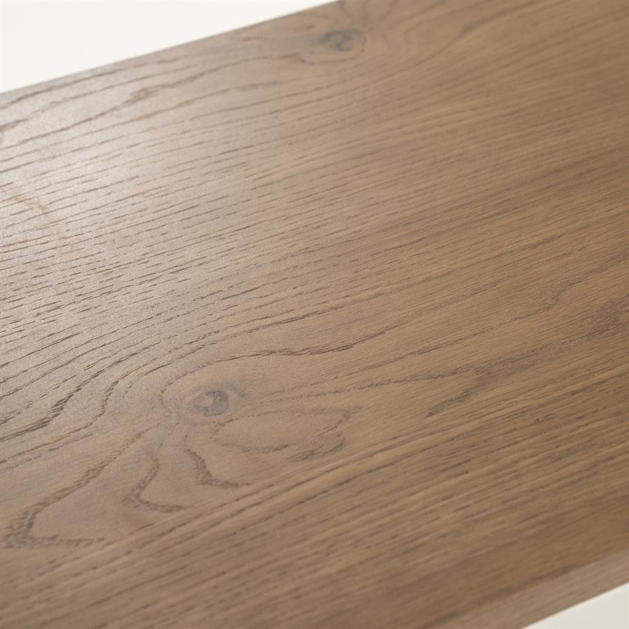 Salontafel Flo bruin eiken fineer, detail van het materiaal