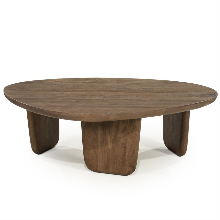 Salontafel Maud | Bruin Mangohout — Zijaanzicht - witfoto