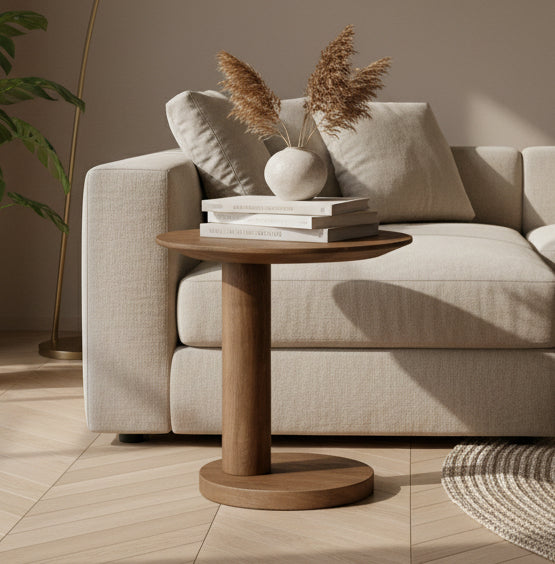 Bijzettafel Novia | Rond | Bruin Mangohout