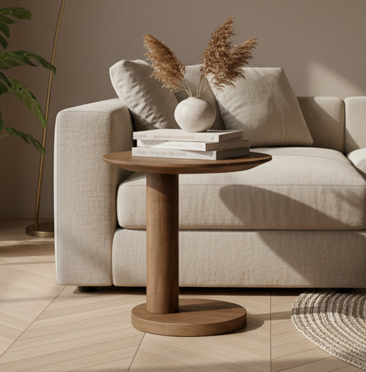 Bijzettafel Novia | Rond | Bruin Mangohout