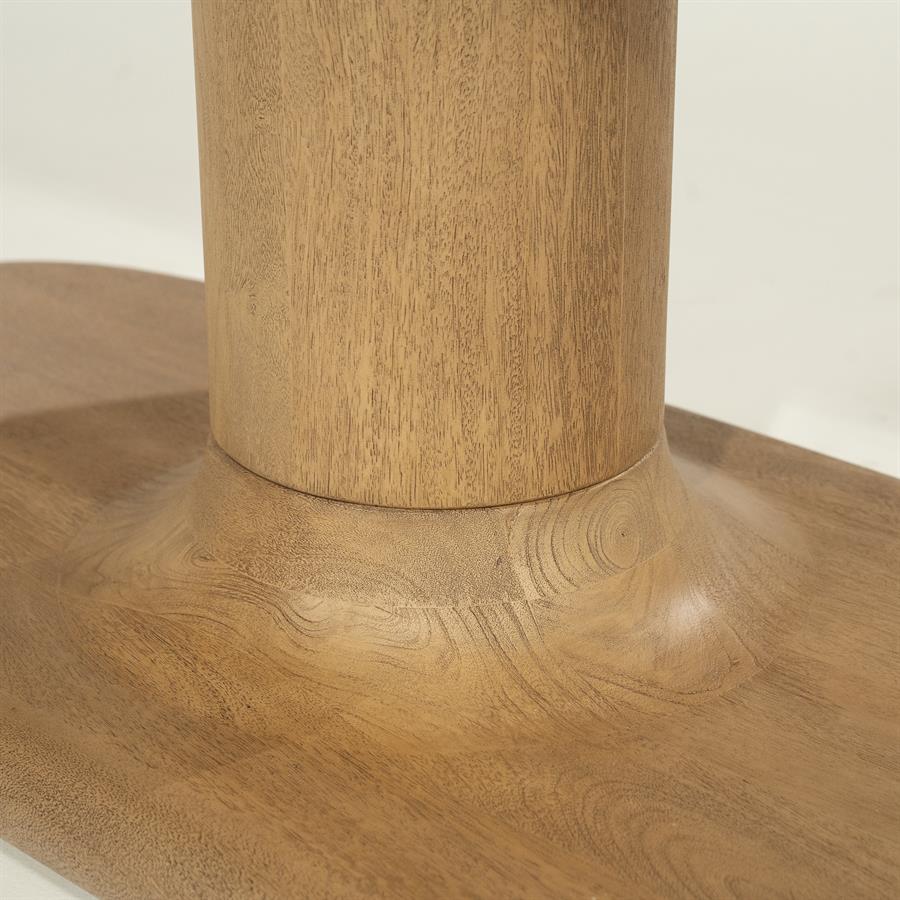 Eettafel Coco | Deens Ovaal | Naturel Mangohout — Zijaanzicht - witfoto