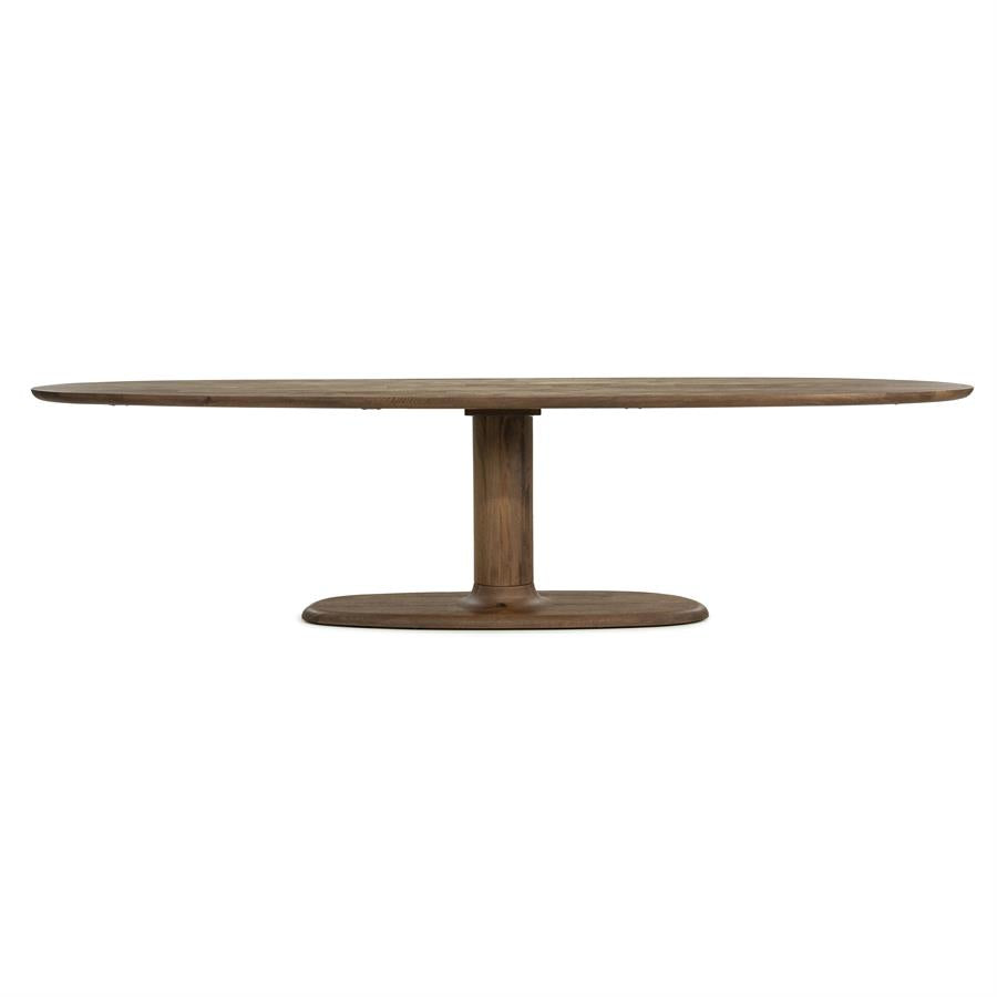 Eettafel Coco | Deens Ovaal | Lichtbruin Mangohout — Zijaanzicht - witfoto