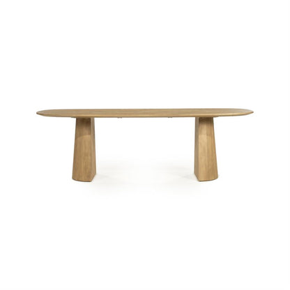 Eettafel Lune | Naturel Mangohout — Zijaanzicht - witfoto