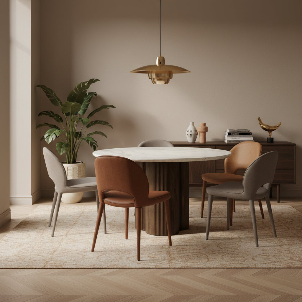 Eettafel Xanni | Botochino Marmer | Rond