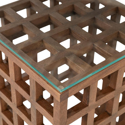 Bijzettafel Heras | Bruin Mango hout & glas