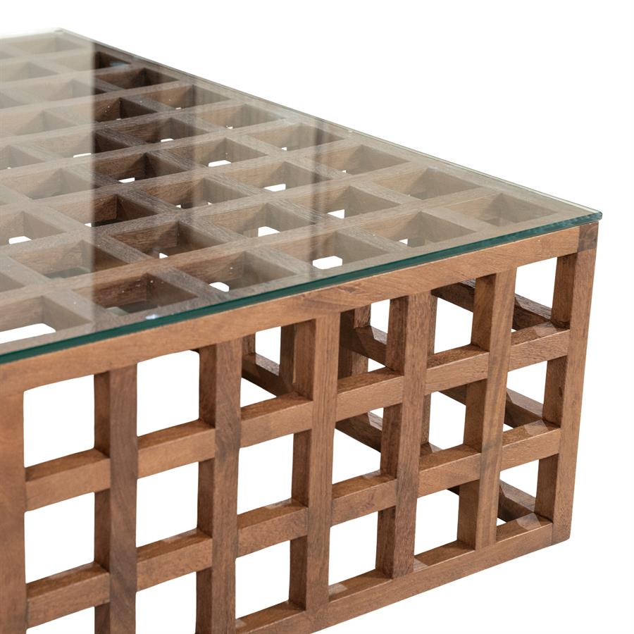Heras | Bruin Mango hout & glas