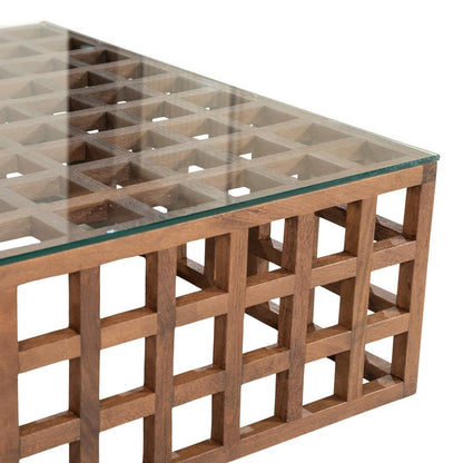 Heras | Bruin Mango hout & glas