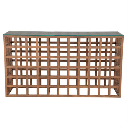 Sidetable Heras | Bruin Mango hout & glas