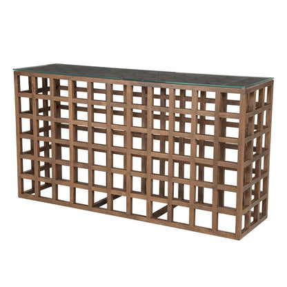 Sidetable Heras | Bruin Mango hout & glas