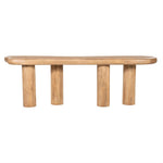 Sidetable Nigel naturel mangohout, vooraanzicht op witte achtergrond