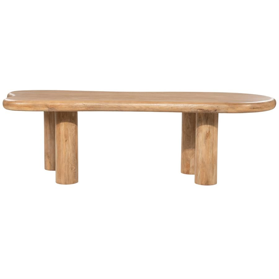Eettafel Nigel | Naturel Mangohout — Zijaanzicht - witfoto