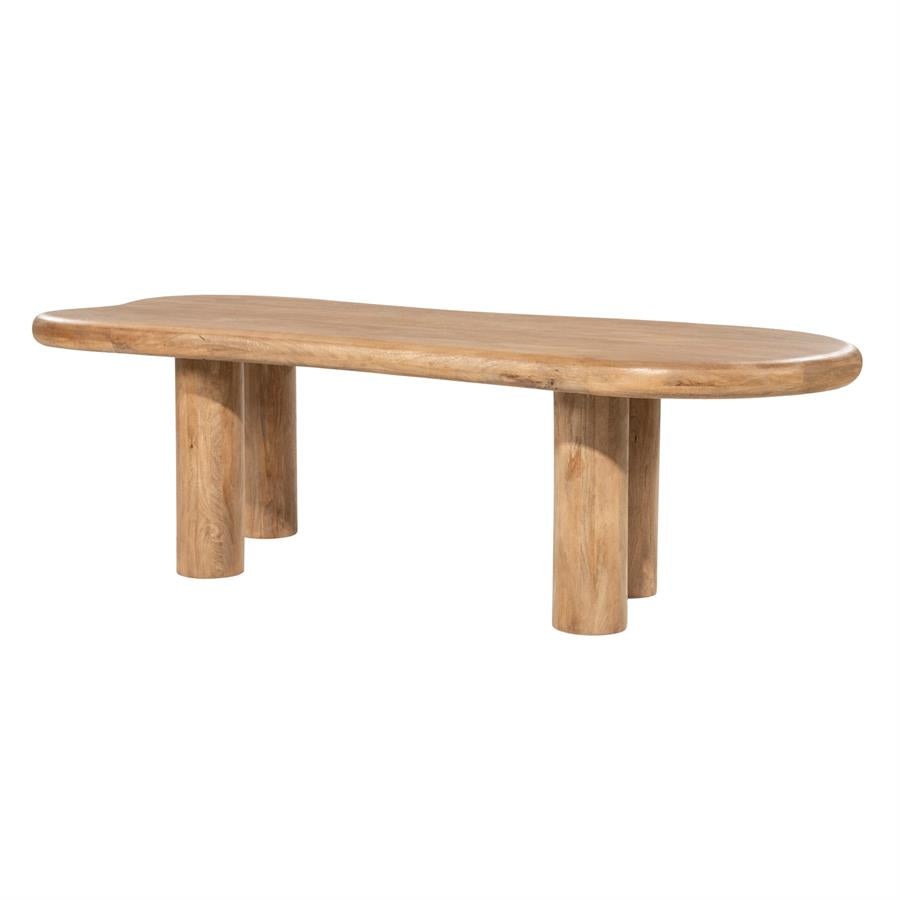 Eettafel Nigel | Naturel Mangohout — Zijaanzicht - witfoto