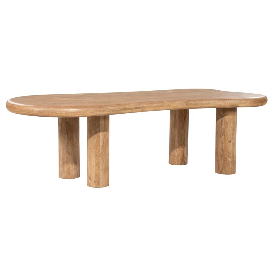 Eettafel Nigel | Naturel Mangohout — Zijaanzicht - witfoto