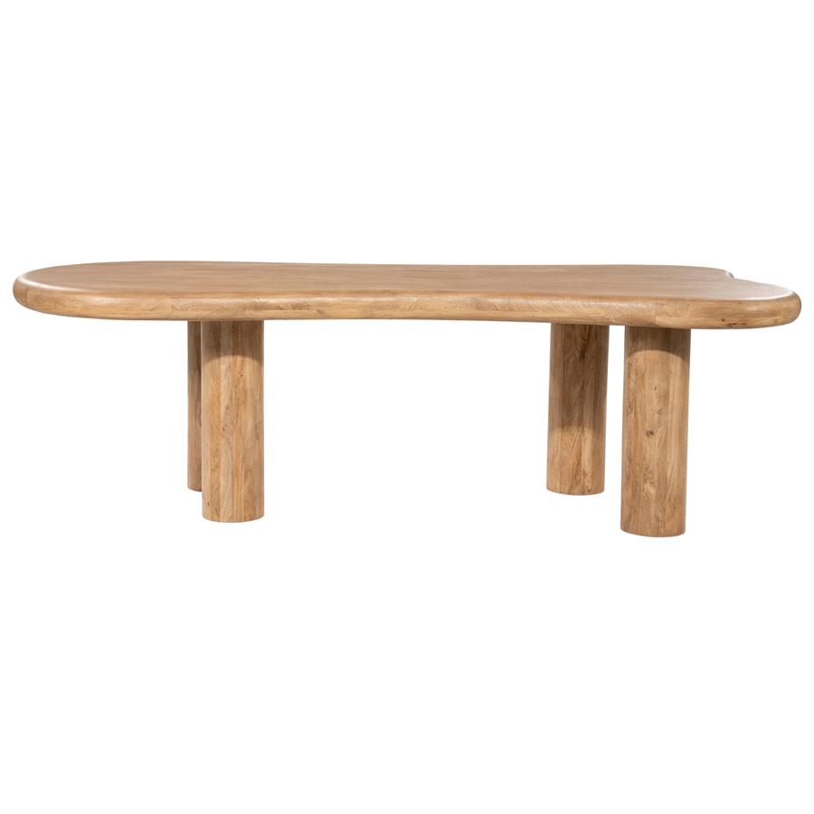 Eettafel Nigel | Naturel Mangohout — Zijaanzicht - witfoto