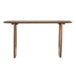 Sidetable Phoebe bruin mangohout, vooraanzicht op witte achtergrond