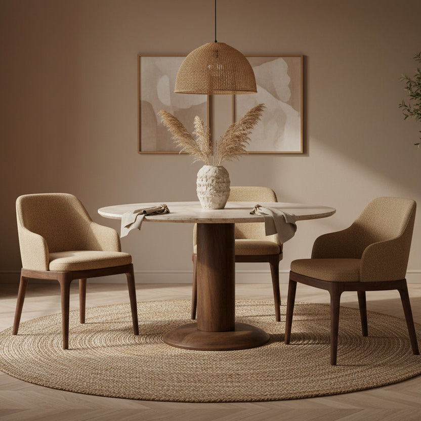 Eettafel Ted | Bruin | Mangohout Marmer