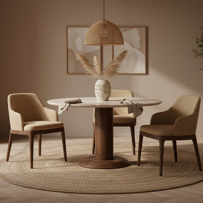 Eettafel Ted | Bruin | Mangohout Marmer