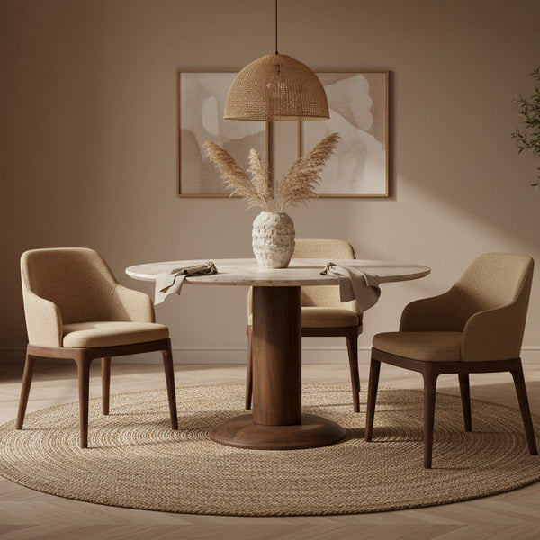 Eettafel Ted | Bruin | Mangohout Marmer