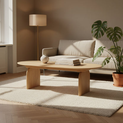 Salontafel Lova | Naturel Eikenhout & Travertin