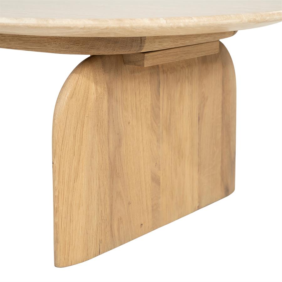 Salontafel Lova | Naturel Eikenhout & Travertin