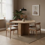 Eettafel Lova | Naturel Eikenhout & Travertin