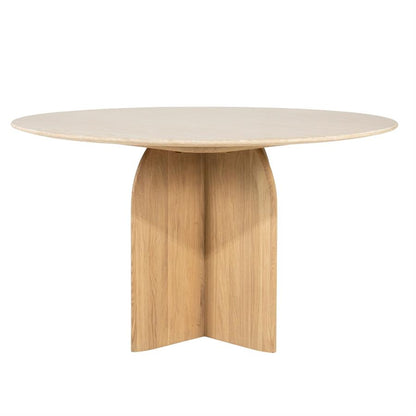 Eettafel Lova | Naturel Eikenhout & Travertin