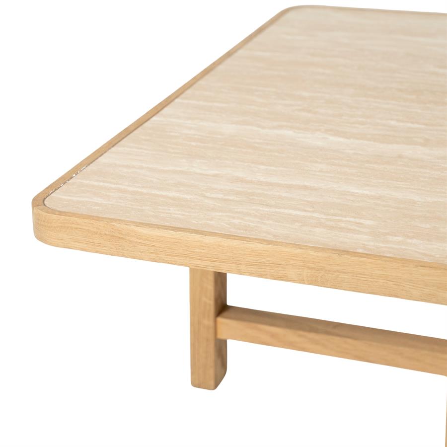 Salontafel Vidar | Naturel Eikenhout & Travertin