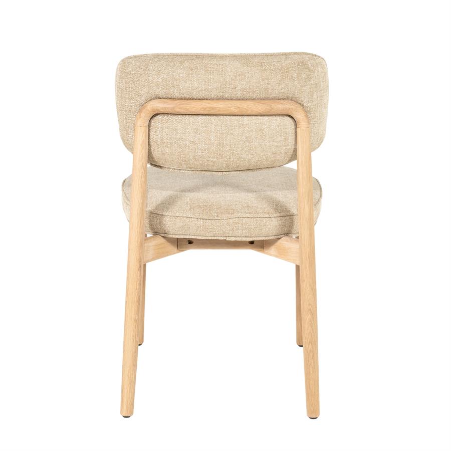 Eetkamerstoel Rune | Taupe Stof | Naturel Poot