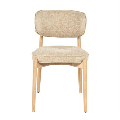 Eetkamerstoel Rune | Taupe Stof | Naturel Poot