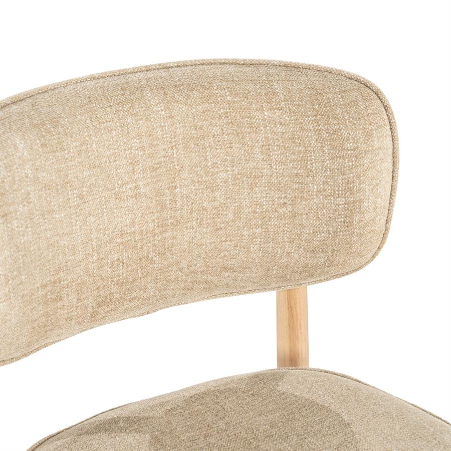 Eetkamerstoel Rune | Taupe Stof | Naturel Poot