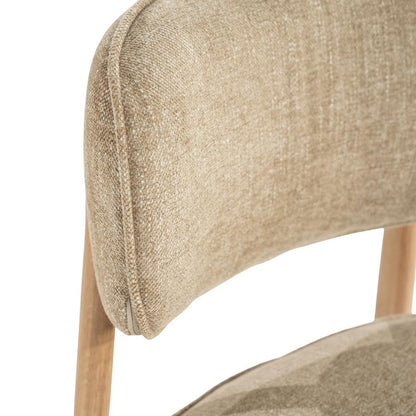 Eetkamerstoel Rune | Taupe Stof | Naturel Poot
