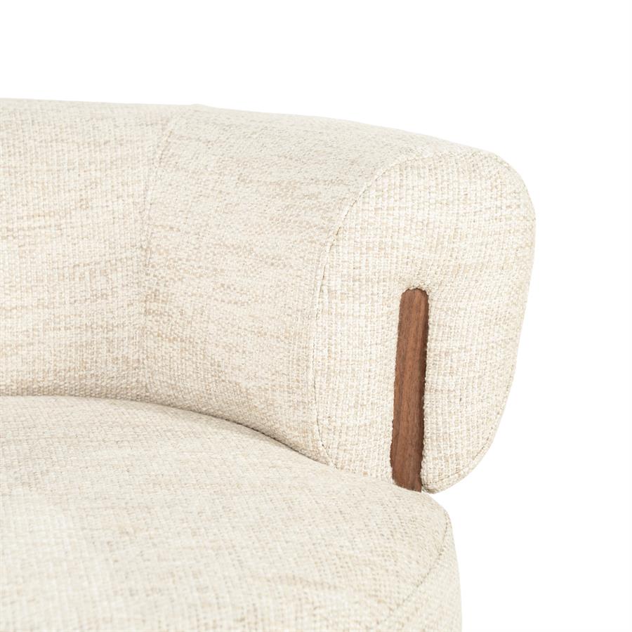 Fauteuil Nila beige stof, detail van het materiaal