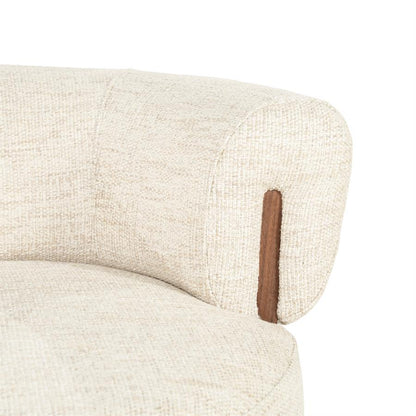 Fauteuil Nila beige stof, detail van het materiaal