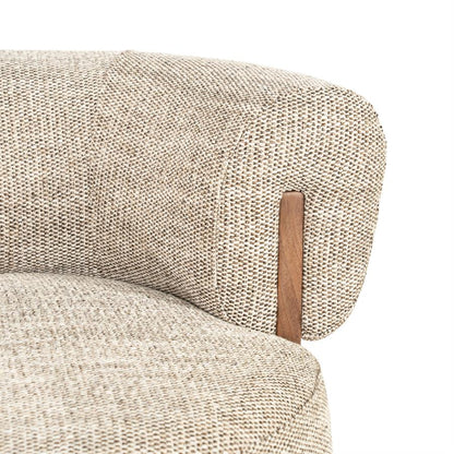 Fauteuil Nila taupe stof, detail van het materiaal