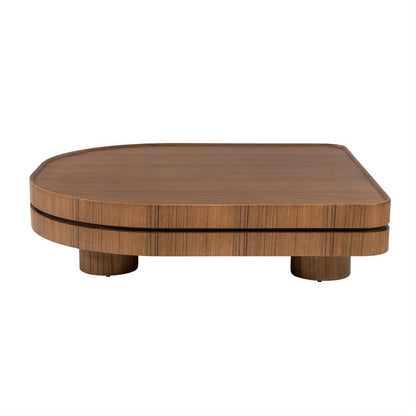 Salontafel Arcus bruin mdf, vooraanzicht op witte achtergrond