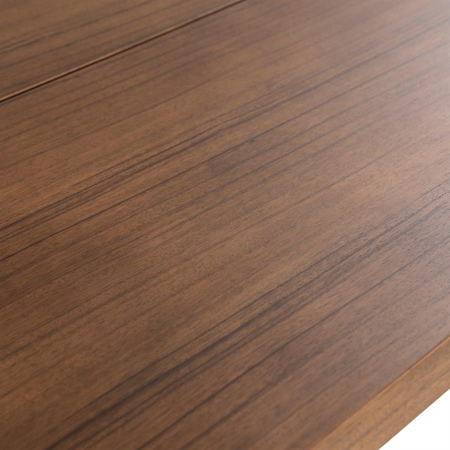 Eettafel Lira bruin mdf 240 x 110 cm, detail van het materiaal