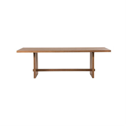 Eettafel Lira bruin mdf 240 x 110 cm, vooraanzicht op witte achtergrond