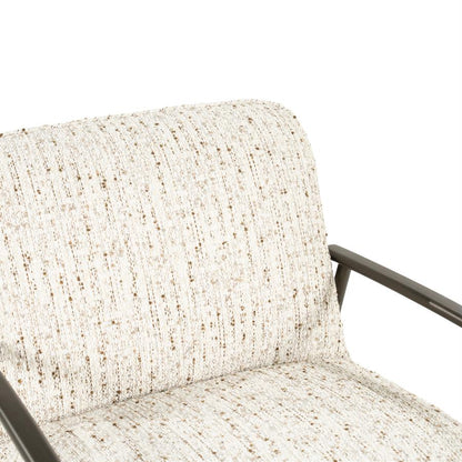 Fauteuil Norel beige stof, detail van het materiaal