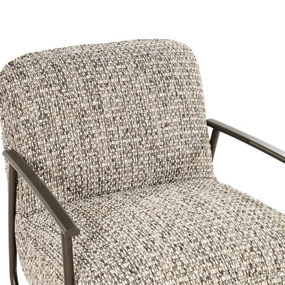 Fauteuil Norel taupe stof, detail van het materiaal