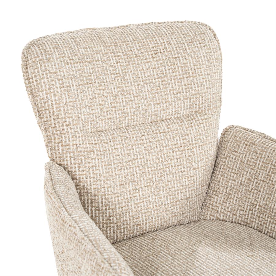 Eetkamerstoel Jill taupe stof, detail van het materiaal