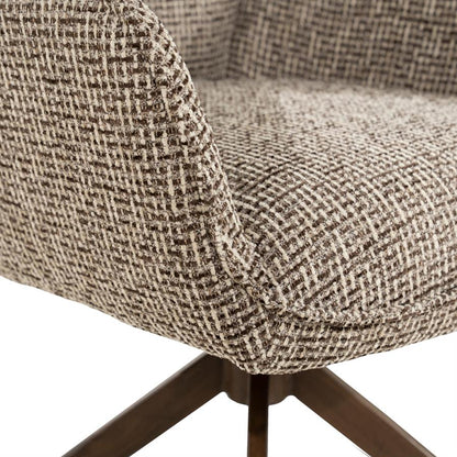 Eetkamerstoel Jill bruin stof, detail van het materiaal