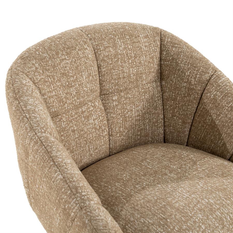 Eetkamerstoel Tara taupe stof, detail van het materiaal