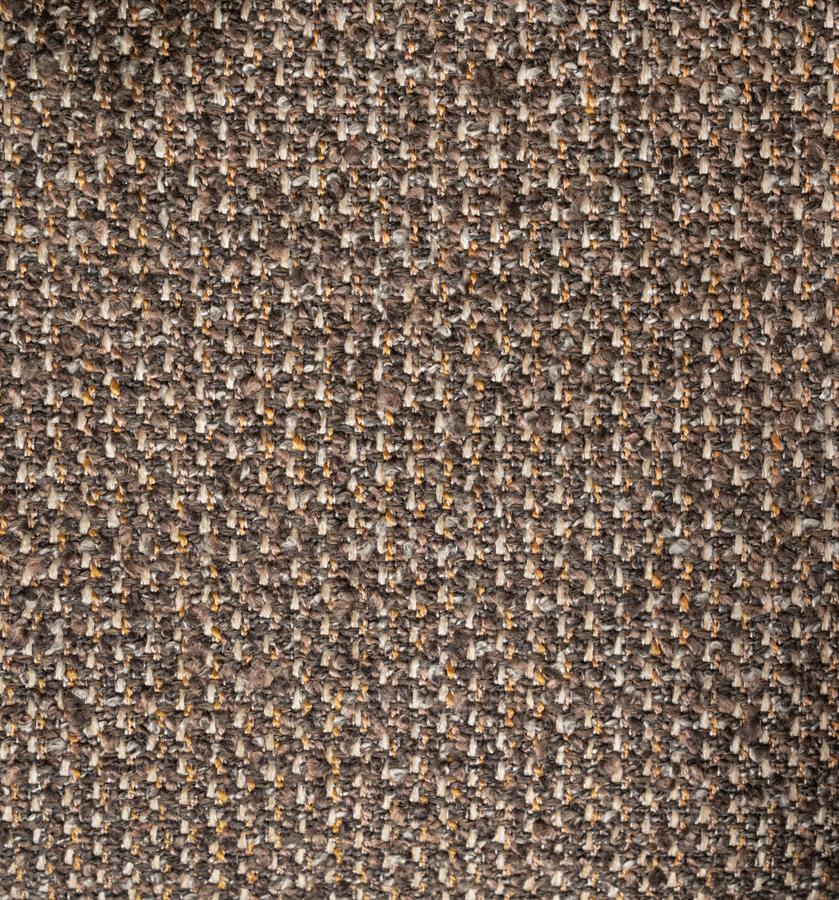 Eetkamerstoel Tibbe bruin stof zonder armleuning, detail van het materiaal