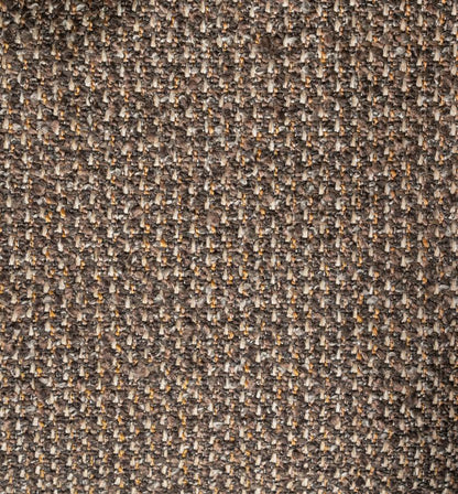 Eetkamerstoel Tibbe bruin stof met armleuning, detail van het materiaal