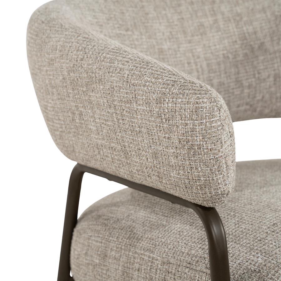 Fauteuil Fabrice taupe stof