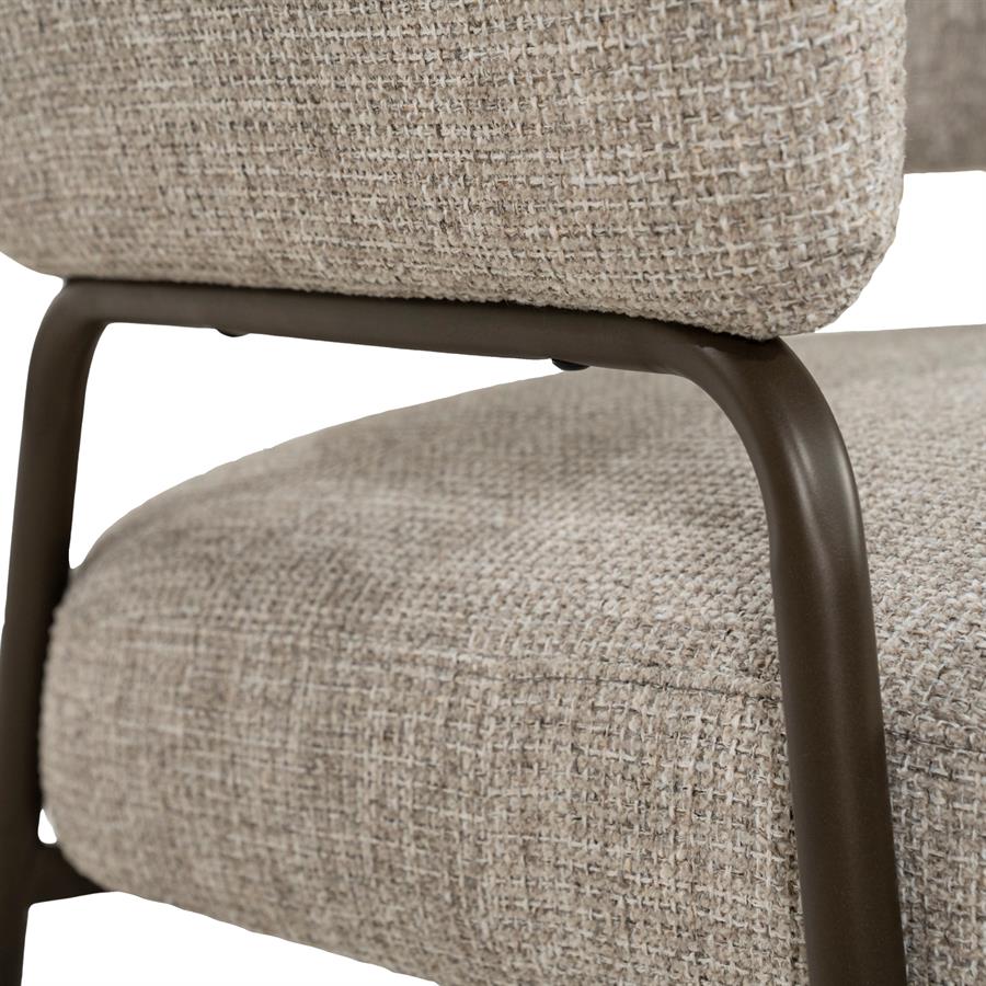 Fauteuil Fabrice taupe stof