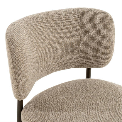 Eetkamerstoel Marlon taupe stof, detail van het materiaal