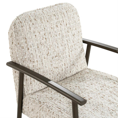 Eetkamerstoel Norel beige stof, detail van het materiaal