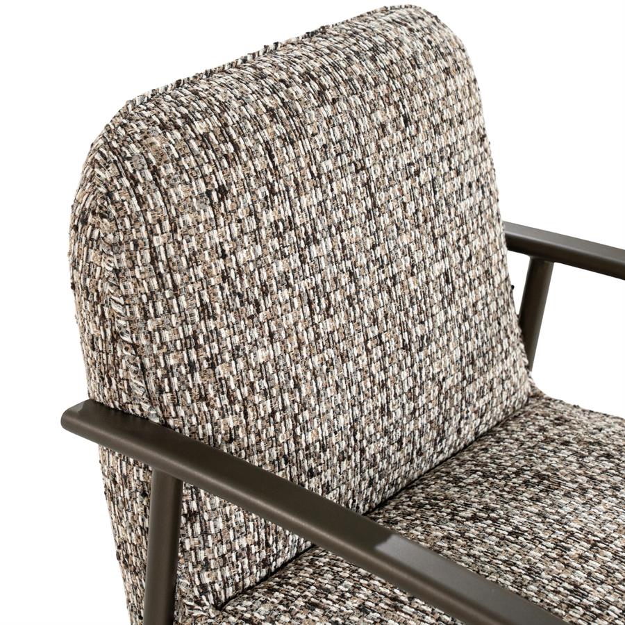 Eetkamerstoel Norel taupe stof, detail van het materiaal